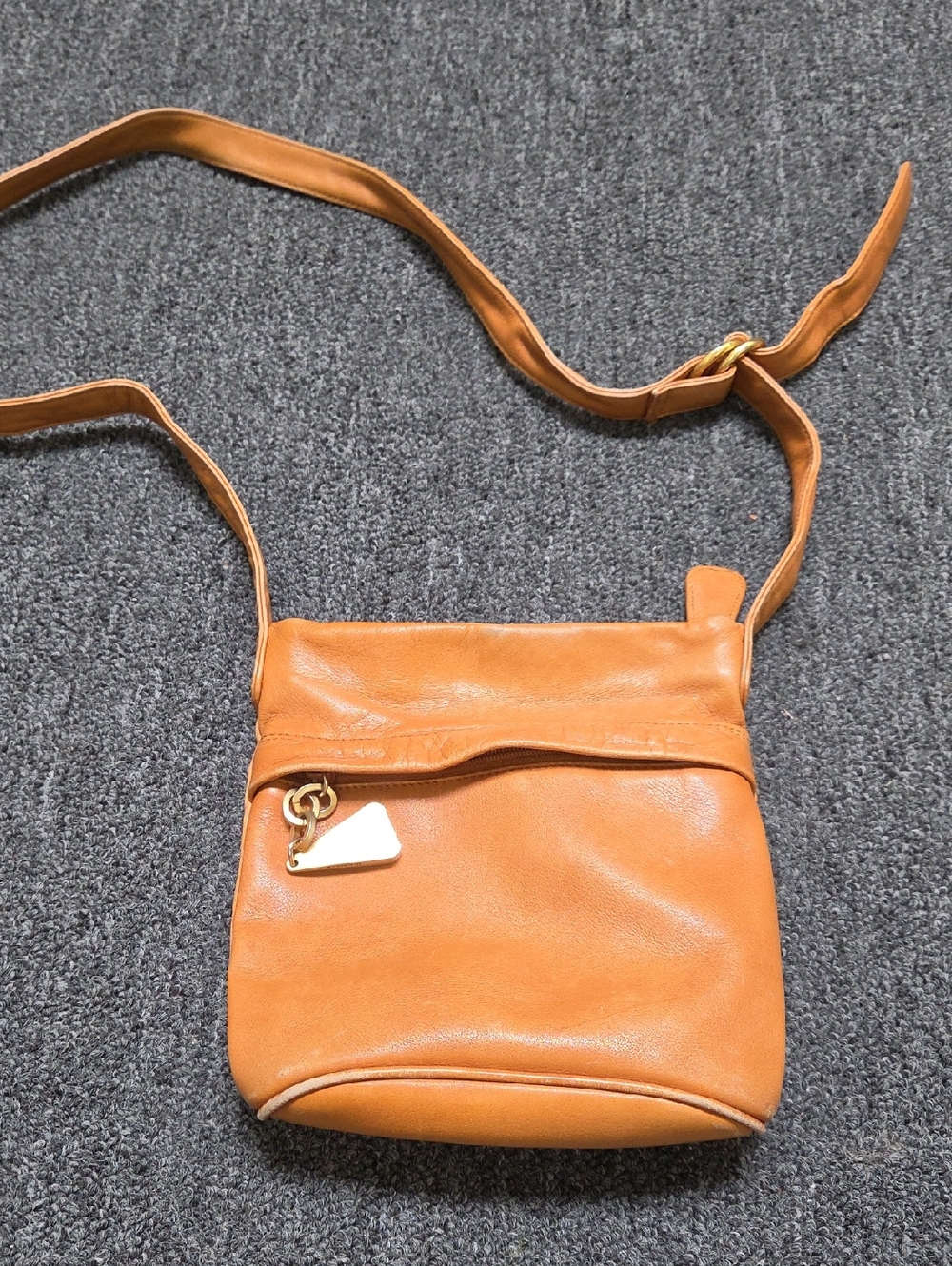 Americana By Sharif Tan Leather Crossbody Bag with Gold Accent